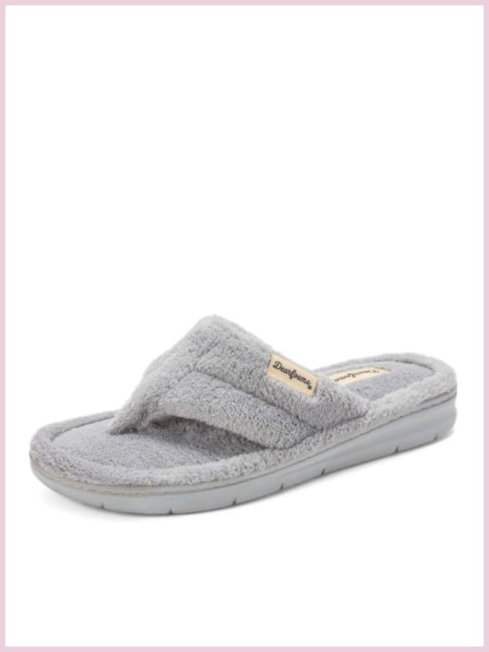 Terry Thong Slide Memory Foam Washable Slip On Slippers Summer House